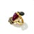 Early 21st Century Bochic "Orient" Ruby & Sapphire Swan Cocktail Ring Set 18K & Silver For Sale - Image 5 of 18