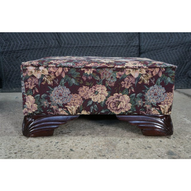 2 Antique Victorian Walnut Tapestry Upholstered Footstools Ottomans Bench Pair For Sale - Image 11 of 18