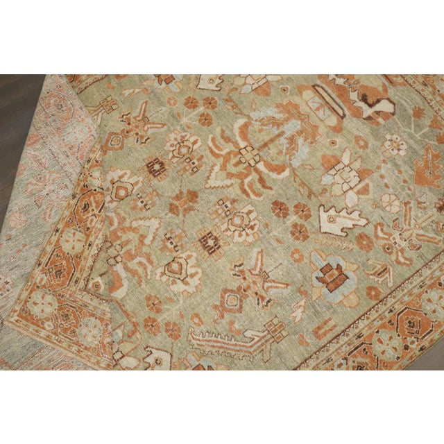 Early 20th Century Persian Afshar Light Green Orange Border Rug - 4'3" x 6'1" For Sale - Image 4 of 8