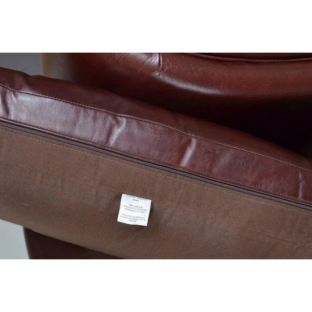 Heritage 3-Seater Brown Leather Mortimer Sofa with Castors by Laura Ashley For Sale - Image 9 of 11