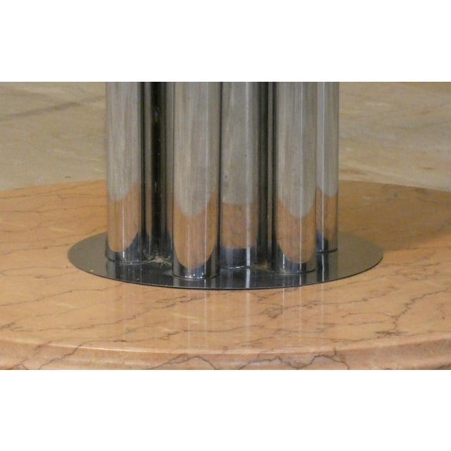 Beige Dining Table with Marble & Tempered Glass, 1970s For Sale - Image 8 of 15