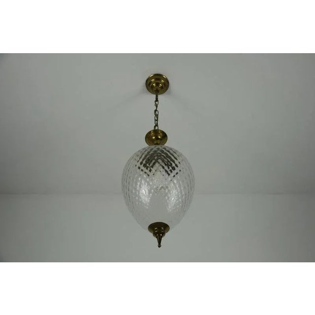 Mid-Century Modern Italian Pendant Lamp in Brass and Glass, 1960s For Sale - Image 11 of 18