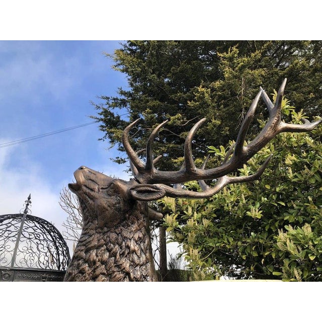 Stag Sculpture in Bronzed Aluminium For Sale - Image 6 of 9