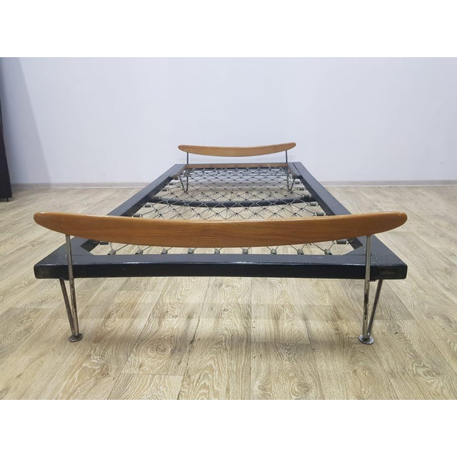 Black Bed by Fred Ruf for Wohnbedarf, Switzerland, 1950s. For Sale - Image 8 of 18