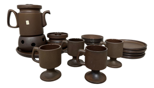 Vintage Coffee Set by Theo Potmeer for Cor Unum Ceramics, 1970s, Set of 16