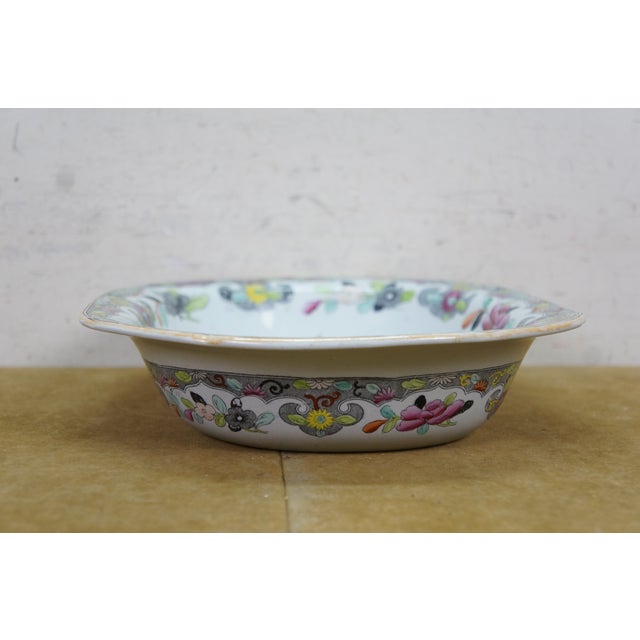 Antique Stephan Folch Ironstone Imari Bamboo & Basket China Serving Platters - Set of 3 For Sale - Image 6 of 16