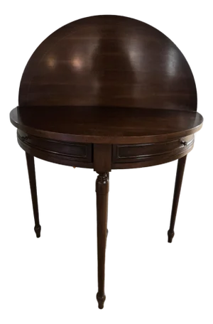 Late 20th Century Mahogany Sheraton Style Tilt Top Card Table