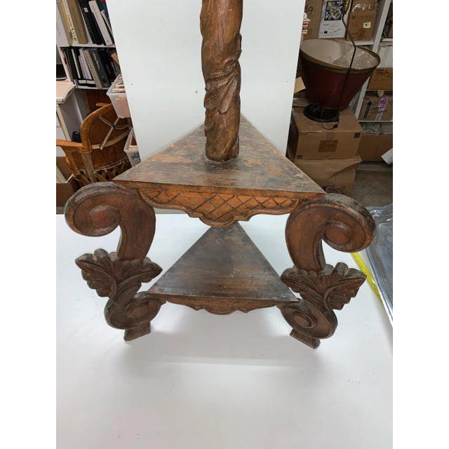 1970s Spanish Colonial Style Hand Carved Book Stand For Sale In San Diego - Image 6 of 12