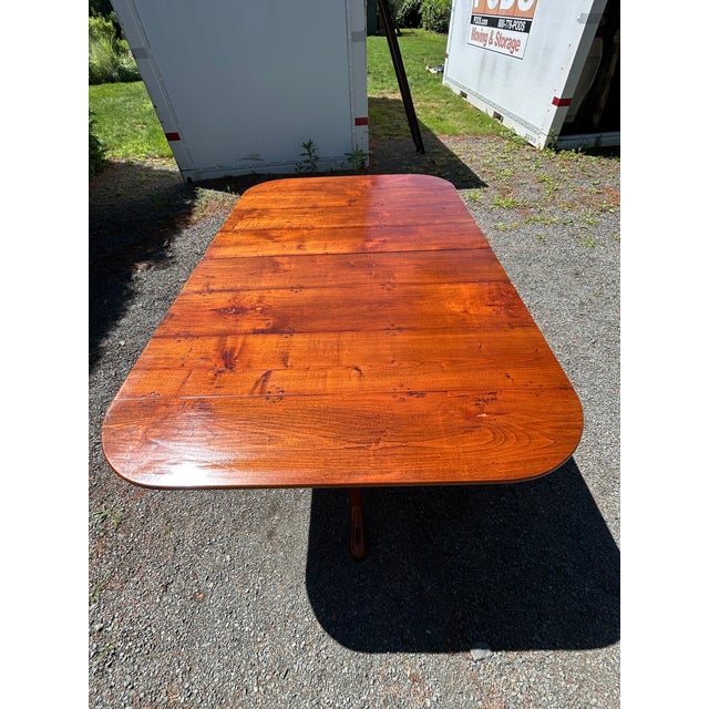 Monumental Vintage Walnut Dining Table With Queen Anne Style Pedestals For Sale - Image 10 of 18