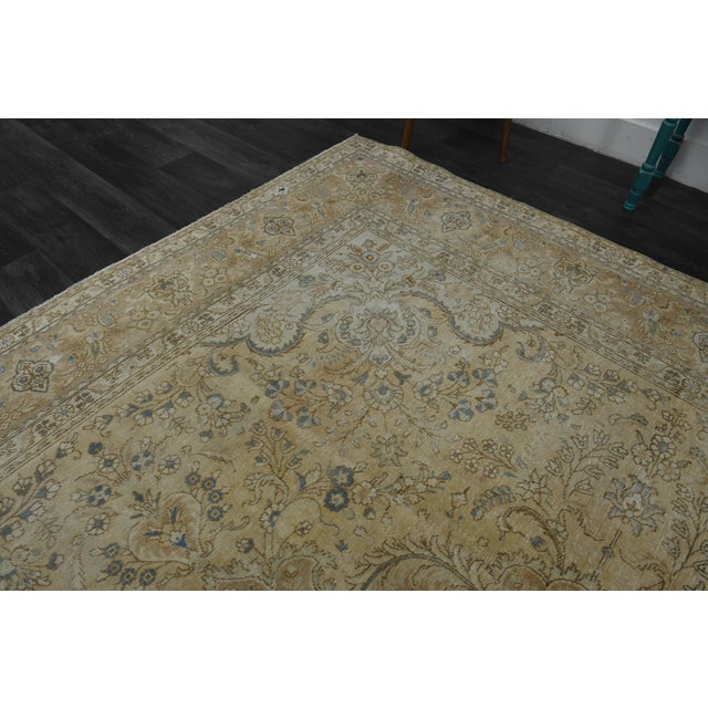 1970s 1970s Vintage Persian Handknotted Wool Orange Oversize Area Rug For Sale - Image 5 of 11