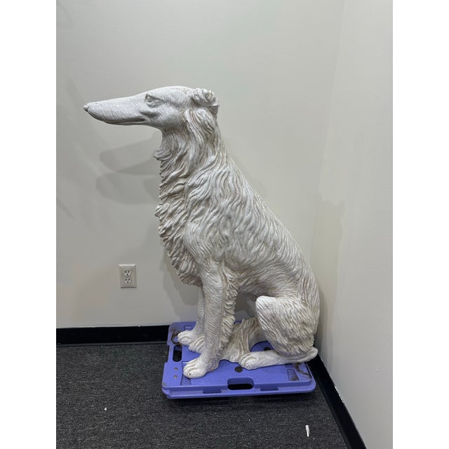 Italian Vintage Pair of Italian Life Size Borzoi Wolfhound Dogs For Sale - Image 3 of 8
