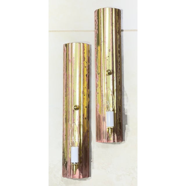 One of a Kind Pair of Joseph Malekan Repurposed Solid Bronze Sconces For Sale - Image 10 of 14