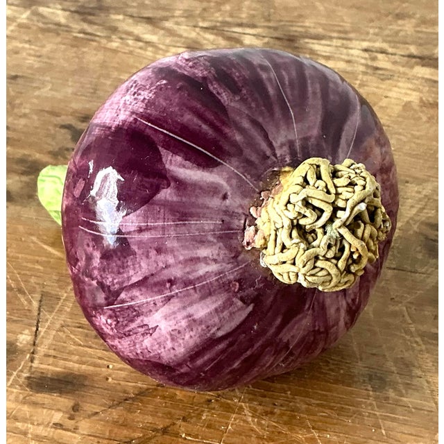 Purple Vintage Italian Glazed Ceramic Turnip For Sale - Image 8 of 8