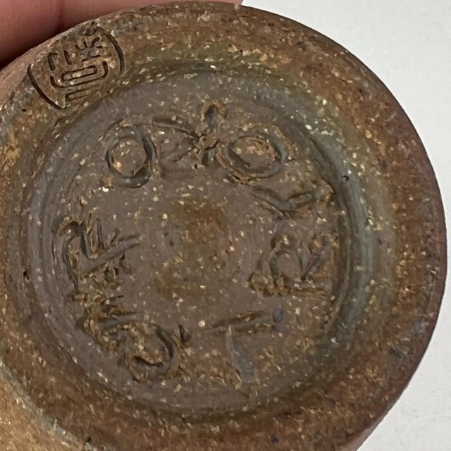 1980s Ryoko Pottery Sake Cup Japanese Studio Art For Sale - Image 9 of 12