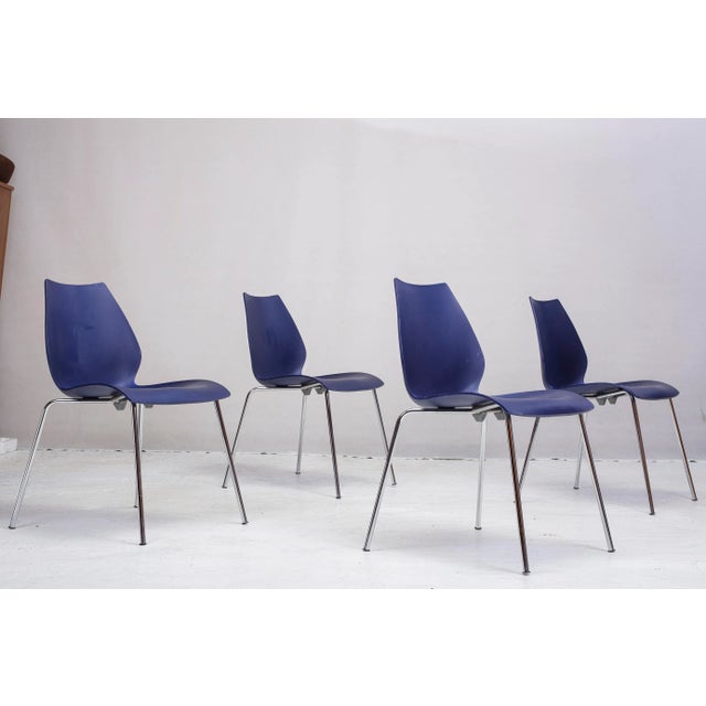 1980s White Dining Chairs by Vico Magistretti for Kartell, 1980s, Set of 4 For Sale - Image 5 of 10