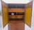 Solid Teak Multiple Fitted Drawers Amber Textured Glass Doors Cabinet Credenza For Sale - Image 16 of 16
