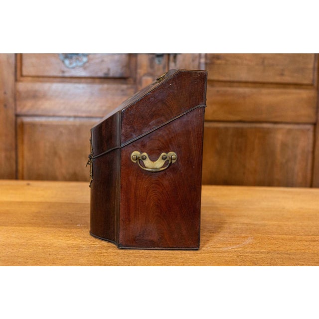 English George III Period Early 18th Century Walnut Box with Brass Hardware For Sale - Image 9 of 15