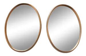 Vintage Pair of Labarge Oval Giltwood Wall Mirrors