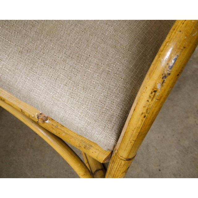 English Country Style Bamboo 1920s English Chair with Custom Upholstery For Sale - Image 3 of 12