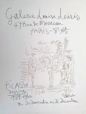 Galerie Louise Leires Leires, Picasso Dessins 1959-1960 Gallery Poster, 1960