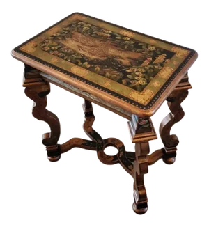 Modern Baroque Chinoiserie Hand Painted Ebonized Bronze Gilt Table