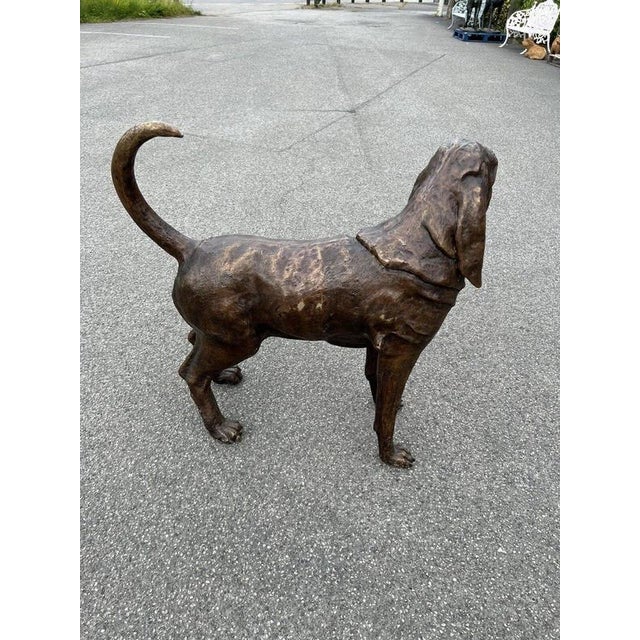 Life-Size Bronze Bloodhound Garden Statue from Christian Maas For Sale - Image 17 of 18
