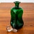 Holmegaard Kluk Kluk decanter vase in green and clear studio glass. Handmade original studio item. Unsigned.
