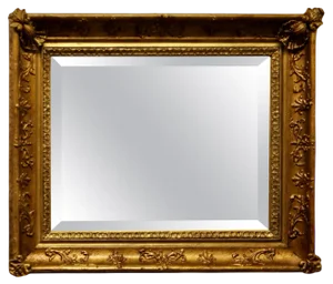 Square Gilt Rococo Wall Mirror, 1880
