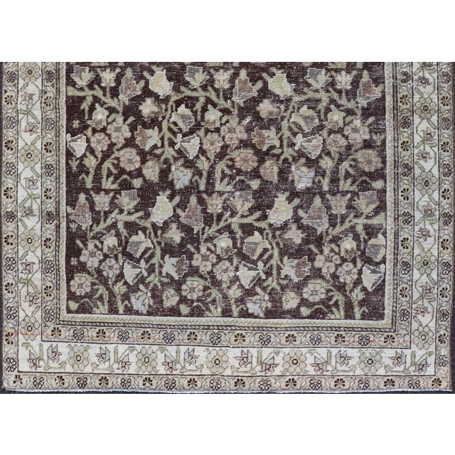 Antique Sultanabad Mahal Rug With Rich Brown and Geometric Patterns 4'2 X 5'7 For Sale - Image 4 of 10