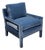 Vintage Newly Upholstered MCM Blue Velvet Parsons Chair For Sale
