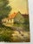 Vintage European oil painting. Rural cottage near a tree lined river bank. Peaceful setting created in the impressionist...