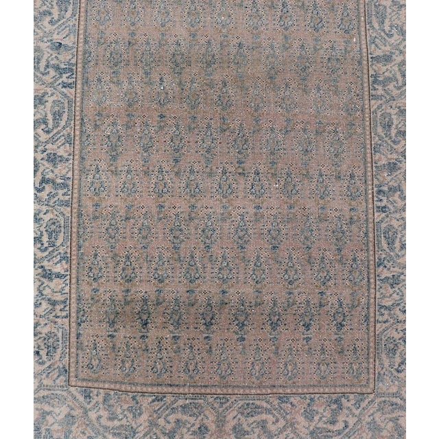 Seraband Runner With Intricate Pattern in Light Blue Field For Sale - Image 10 of 13