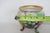 French Style Footed Porcelain Jardiniere Hand Painted Green With Flowers 4998b For Sale - Image 11 of 13