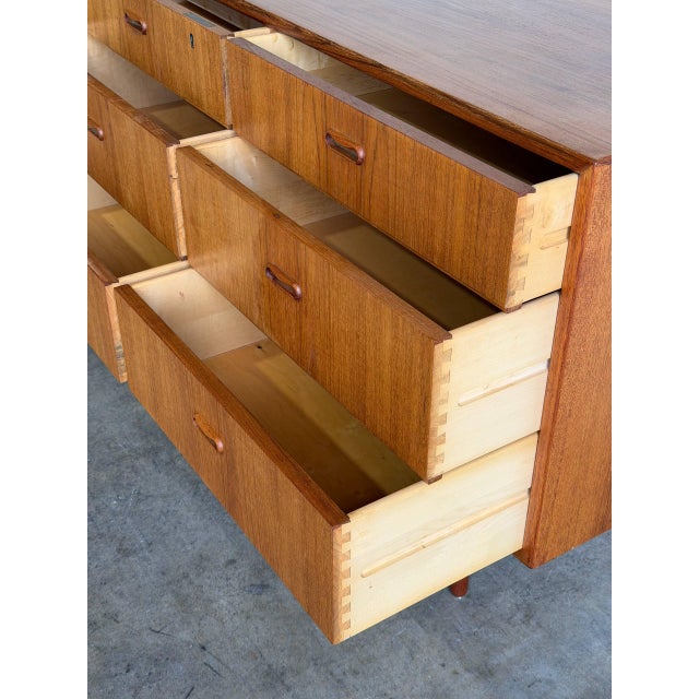 Mid-Century Modern In Style of Arne Vodder Teak Dresser Wooden Lowboy Chest of Drawers Denmark Mid-Century Modern 1960s For Sale - Image 3 of 9