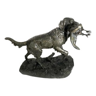 French Artist, Dog Sculpture, 19th Century, Terracotta For Sale