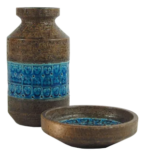 Italian Trifoglio Ceramic Set from Aldo Londi for Bitossi, 1960s, Set of 2