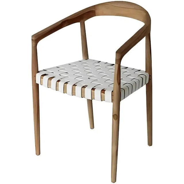 Transitional Artesia Eijnar White Leather Dining Chair For Sale - Image 3 of 3