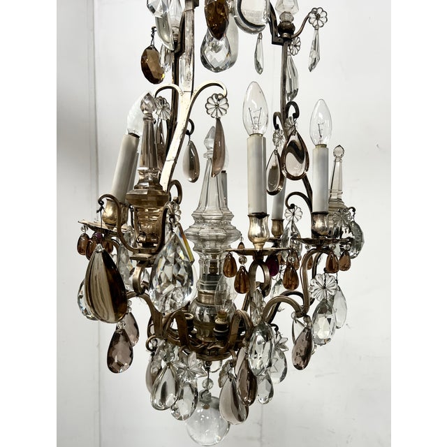 Louis XV Style Cage Chandelier with Pendants, Late 19th Century For Sale - Image 13 of 16