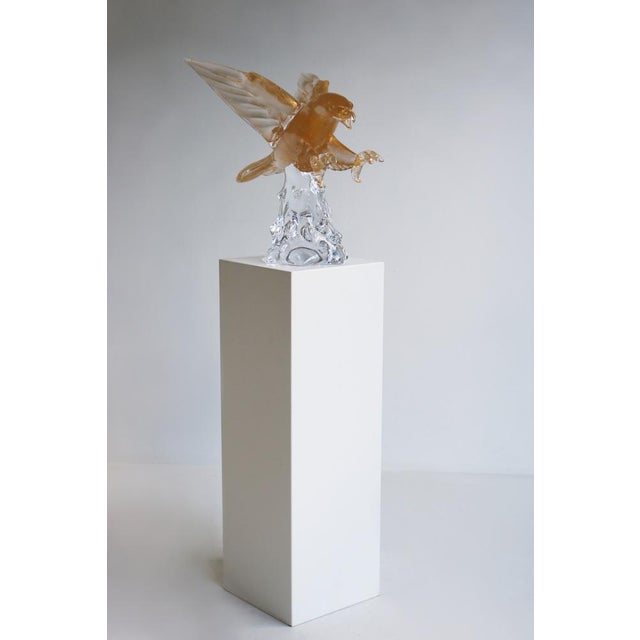 Mid-Century Italian Murano Glass Eagle Sculpture with Gold Leaf by Arnaldo Zanella, 1970s For Sale - Image 14 of 18