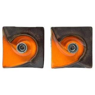 Mid-Century Ceramic Wall Lamps or Ceiling Flush Mounts, Germany, 1970s, Set of 2 For Sale