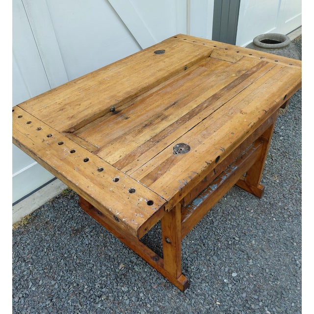 Vintage Workbench Attributed to Sheldon Kitchen Island For Sale In New York - Image 6 of 14