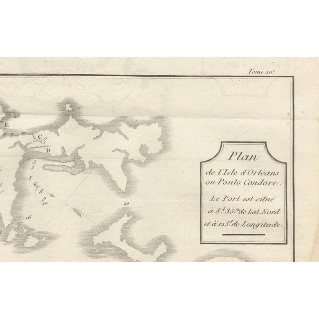 Antique French Engraved Plan of Poulo Condore, 1790s For Sale - Image 3 of 10