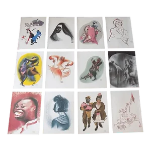 Vintage "Al Hirschfeld's Harlem" Lithographs - Set of 12