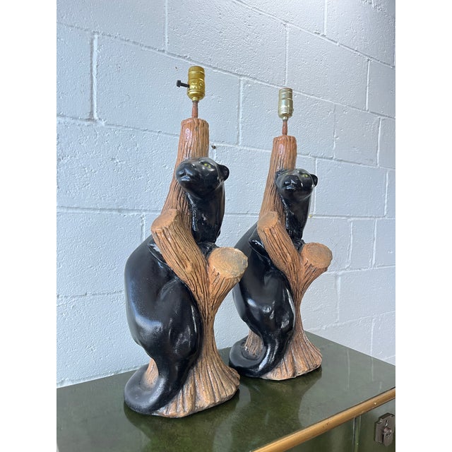 Hollywood Regency Panther Lamps For Sale - Image 3 of 9