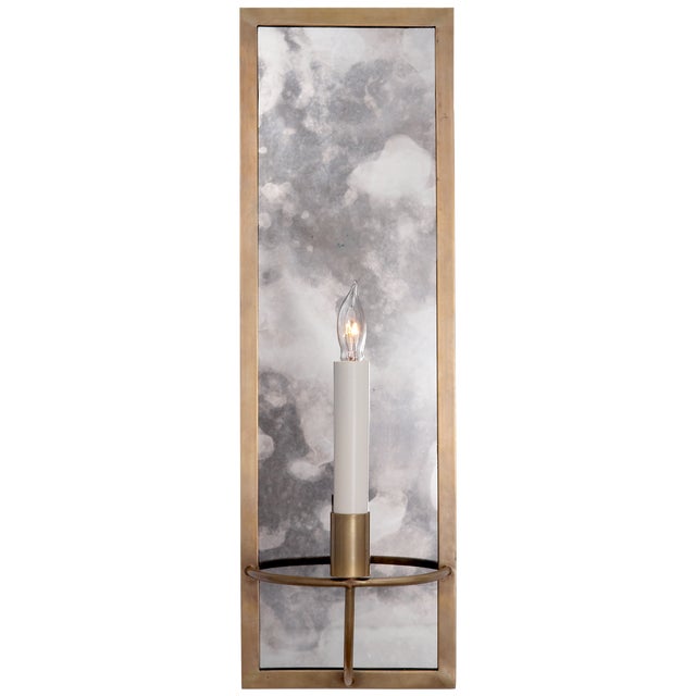 Niermann Weeks for Visual Comfort Signature Regent Rectangular Sconce in Hand-Rubbed Antique Brass For Sale