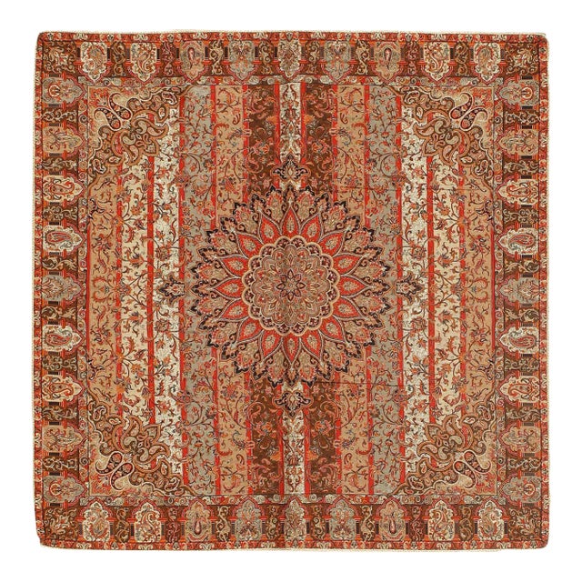 1970s Pasargad DC Termeh Traditional Wool & Silk Tablecloth For Sale