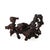 19th Century Chinese Carved Wood Folklore Figure With Wood Base 19thC - Set of 2 For Sale - Image 5 of 8