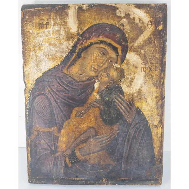 We are selling this very finely painted Veneto-Cretan school Mother of God Elousa Christian Icon. This beautiful Icon has...