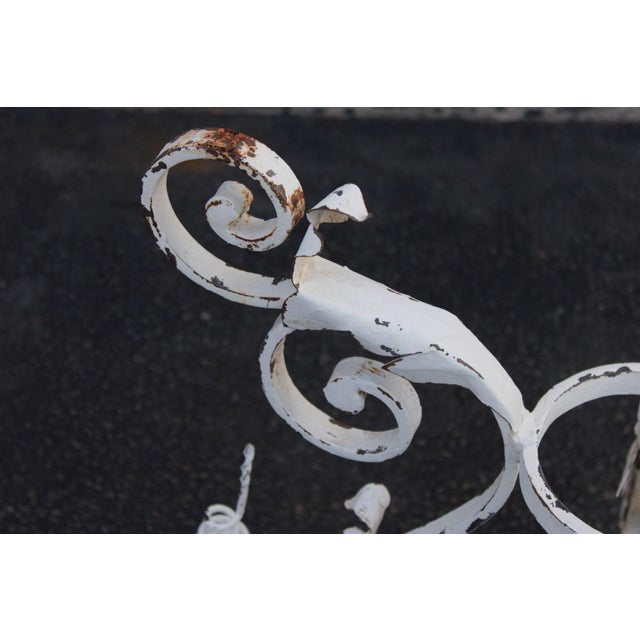 Vintage Italian Style Painted Wrought Iron Garden Plant Stand or Table Base For Sale - Image 10 of 16