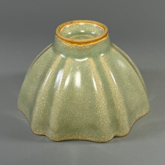Antique Chinese Celadon Lobed Floral‑Form Bowl, Collectible For Sale - Image 4 of 5